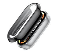 Fitudoos [1 Pezzi Cover per Xiaomi Smart Band 10, custodia rigida in PC con pellicola protettiva in vetro temperato,Anti-Caduta Alta Sensibilità -Nero