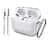 Fitudoos Cover per AirPods Pro 3,LED anteriore Visibile,Con portachiavi e kit di pulizia,Moschettone Portachiavi,Custodia Protettiva inTPU Compatibile con AirPods Pro 3.(Trasparente)