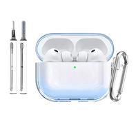 Fitudoos Cover per AirPods Pro 3,LED anteriore Visibile,Con portachiavi e kit di pulizia,Moschettone Portachiavi,Custodia Protettiva inTPU Compatibile con AirPods Pro 3.(Blu)