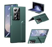 Fitudoos Cover per Samsung Galaxy Z Fold 7,con supporto e vetro temperato pellicola protettiva, antiscivolo, opaca, delicata sulla pelle Cover - Verde