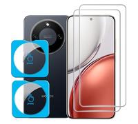 Fitudoos per Honor Magic 8 Lite [2 Pezzi] Vetro Temperato Pellicola protettiva + Installazione rapida Proteggi Lenti per Fotocamera [ 2 Pezzi],9H Durezza Protezione Schermo,[Senza Bolle][Anti Graffi].