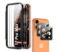 Fitudoos per iPhone 17 Pro Max 6,9 Pollici [2 Pezzi] Vetro Temperato Pellicola protettiva + Proteggi Lenti per Fotocamera [ 2 Pezzi]+Strumento di Installazione Facile, [Senza Bolle][Anti Graffi].