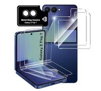 Fitudoos per Samsung Galaxy Z Flip 7【2 Pezzi】 Dentro Pellicola Protettiva Morbida +【2 Pezzi】 9H Anteriore Vetro Temperato +【1 Pezzi】 Fotocamera Pellicola Protettiva Membrana, Nessuna bolla.