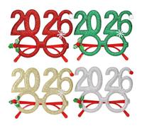 Fituenly 4 Pezzi di Occhiali per Il Capodanno 2026 - Occhiali con Numeri Glitterati - Occhiali Sole per Festa di Laurea per Vigilia di Capodanno, Divertenti Oggetti di Scena, Bomboniere per Le Feste