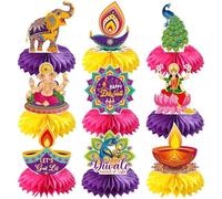 Fituenly 9 Pezzi di Decorazioni per Feste Diwali, Centrotavola a Nido D', Decorazioni Tavolo Diwali per Casa, Ufficio, Festival, Forniture per Feste Luminose, Decorazioni per Festival Indiani Diwali