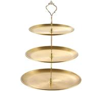 Fituenly Alzata per Torta Dorata a 3 Livelli in Acciaio Inox, Supporto per Cupcake per Il tè Pomeridiano, Vassoio Portata, Porta Cupcake per Compleanni, Matrimoni, Feste