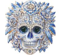 Fituenly Spilla a Forma di Teschio per Uomo E - Elegante Accessorio Festa con Scheletro Floreale E - Un Delizioso Regalo per Il Dia De Los Muertos