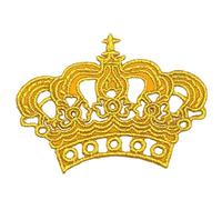 Fituenly Toppe Termoadesive in Tessuto Ricamato Decorativo Applique King Queen Applique Badge Per Outfit Backpack Bag Decor