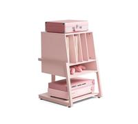 FITUEYES Design Mobile Giradischi 4-level, Mobile HIFI Contiene 120 Record, Carico Massimo 50 kg, Adatto per Soggiorno, Sala Musica, Rosa