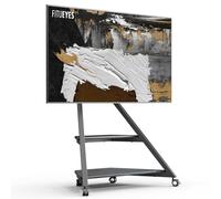 FITUEYES Design Supporto TV da Pavimento per 55" - 88" Televisore Portatile con Ruote Regolazione dell'angolo ±20° Massima 60 kg Regolabile in Altezza Serie Eiffel