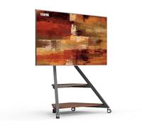 FITUEYES Design Supporto TV da Pavimento per 55" - 88" Televisore Portatile con Ruote Regolazione dell'angolo ±20° Massima 60 kg Regolabile in Altezza Serie Eiffel
