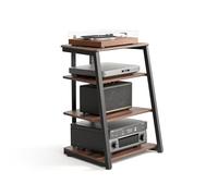 FITUEYES Mobile HiFi, 4 Ripiani, Carico 50 kg, Marrone | Mobile Giradischi, per Amplificatore, Xbox One, Sky Box, Stampante, per Soggiorno, Studio e Sala Musica