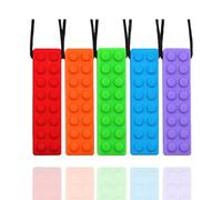 FITULABO Collana sensoriale da masticare, confezione da 5 ciondoli da masticare in silicone per un comfort calmante, aiuto lenitivo orale per bambini con esigenze sensoriali