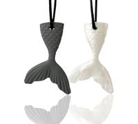 FITULABO Collane sensoriali da masticare, confezione da 2 pezzi, in silicone, per alleviare l'ansia, per bambini autistici, motori orali, autismo, ADHD SPD