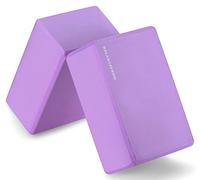 Fitvids, BalanceFrom GoYoga-Set di 2 Blocchi per Yoga ad Alta densità, 22,9 x 15,2 x 10,2 cm ciascuno Unisex-Adulto, Viola