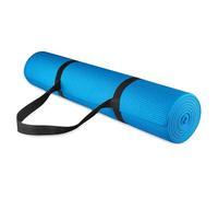 Fitvids - Tappetino da yoga multiuso da 6,35 cm, ad alta densità, anti-strappo, con cordoncino per il trasporto, blu