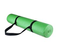 Fitvids - Tappetino da yoga multiuso da 6,35 cm, ad alta densità, anti-strappo, con cordoncino per il trasporto, verde