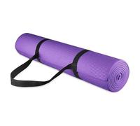 Fitvids - Tappetino da yoga multiuso da 6,35 cm, ad alta densità, anti-strappo, con cordoncino per il trasporto, viola