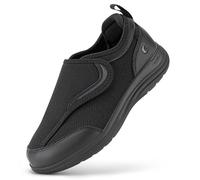 FitVille Extra Large Sneaker Casual da Donna con Strappo Scarpe Riabilitative Traspiranti e Antiscivolo per Camminare e per Casa Nero 38.5 EU Larga