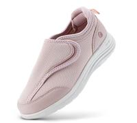 FitVille Extra Large Sneaker Casual da Donna con Strappo Scarpe Riabilitative Traspiranti e Antiscivolo per Camminare e per Casa Rosa 39 EU Larga