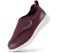 FitVille Extra Large Sneaker Casual da Donna con Strappo Scarpe Riabilitative Traspiranti e Antiscivolo per Camminare e per Casa Rosso 38 EU Larga