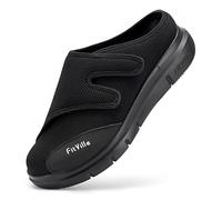 FitVille Pantofole Diabetiche Per Uomo Scarpe Extra Larghe Per Piedi Gonfi Ciabatte Regolabili Per La Neuropatia Dolorosa Dei Piedi Degli Anziani 48 EU X-Large