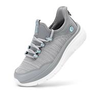 FitVille Scarpe da Camminata Donna Pianta Larga Leggere Sneakers Ginnastica Sportive Comode Scarpe da Passeggio Fitness Ammortizzate Grigio 40 EU Larga