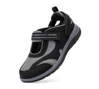 FitVille Scarpe Donna per Piedi Larghi Sandali Comodi e Traspiranti Scarpe da Passeggio con Supporto dell'Arco Plantare Nero 41 EU Larga