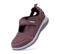 FitVille Scarpe Donna per Piedi Larghi Sandali Comodi e Traspiranti Scarpe da Passeggio con Supporto dell'Arco Plantare Rosso 35.5 EU Larga