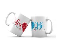 Fitwish MP CREATIVE SRL Coppia Tazze Mug MR e MRS Lui e Lei Idea Regalo Speciale San Valentino Natale (MR MRS)