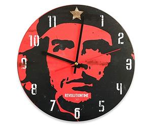 Fitwish Orologio da parete vintage in MDF stampa Che Guevara,diametro 30cm,stile shabby chic per decorare casa in maniera originale,ideale per tutti gli ambienti della casa. (Revolution Time)