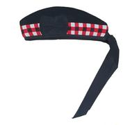 FITWORTH Cappello scozzese Glengarry in lana scozzese nero con rosso, bianco, nero a dadini Highland Scots Cap 4 Kilt Army Cornamusa Torrie nella parte superiore, Rosso, Bianco, Nero Diced, M