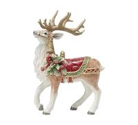 Fitz and Floyd Holiday Home - Statuetta in ceramica, motivo: cervo, 31,8 cm, colore: Rosso