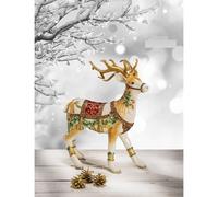 FITZ & FLOYD Figura Statua Renna Decorazione Natale 38x44cm Porcellana