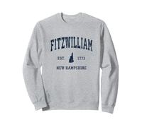 Fitzwilliam New Hampshire NH Vintage Athletic Navy Sport De Felpa