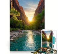 Fiume al tramonto nel Parco Nazionale di Zion - Puzzle da 1000 pezzi per adulti - Gioco di memoria e concentrazione - Incastro perfetto - Compatto e divertente per tutta la famiglia (50x75cm)