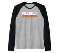 Fiume Croazia Retro Design Fiume Carnevale Fiume Centro Storico Maglia con Maniche Raglan