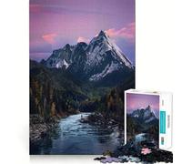 Fiume di montagna a Sunset Valley, puzzle da 1000 pezzi per adulti, gioco di concentrazione e divertimento tranquillo con bordi netti, ideale come regalo di Babbo Natale (50x75cm)