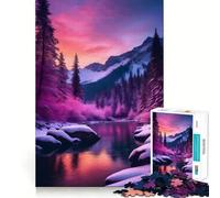 Fiume di montagna innevato al tramonto - Puzzle da 1000 pezzi per adulti - Gioco di abilità mentale - Legami familiari - Taglio di precisione - Regalo creativo (50x75cm)