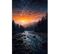 Fiume Foresta Dell'Alba - Puzzle 900 Pezzi per Adulti 87x34cm | Passatempo Rilassante e Antistress | Arte da Parete e Decorazione Casa