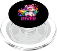 Fiume Personalizzato Nome Colorato Unicorno Donne Ragazze PopSockets PopGrip per MagSafe