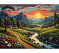 Fiume Tortuoso Puzzle 1200 Pezzi per Adulti e Ragazzi, Puzzles Classico, Puzzle Adulti 1200 pezzi Paesaggio, Decorazione Casa, Idea Regalo Creativa e Divertente, Intrattenimento Antistress 75x50cm