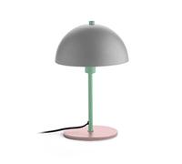 Fiura - Originale lampada da tavolo grigia, rosa e verde. Lampada da comodino in metallo con cavo da 150 cm.18 x 32 cm. lampadina E14 non inclusa.