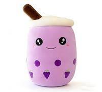 FIUTEKO Bubble Tea, cuscino di peluche, peluche Boba Tea, 25 cm, tazza di tè al latte, morbido peluche per Natale, compleanno (viola)