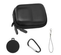 FIUTEKO Mini custodia per DJI Osmo Action 4/5 Pro/GoPro Insta360 Ace/AcePro/2, mini scocca per DJI accessori con copriobiettivo, fibbia zaino, nero, piccoli accessori portatili per action camera