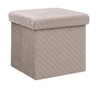 Five 2 in 1 Pouf e contenitore in velluto beige lino 31 x 31 cm