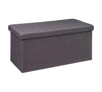 Five 2 in 1 - Pouf pieghevole doppio e contenitore, 76 x 37,5 cm, colore: Grigio scuro