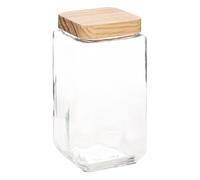 5 five simply smart 5five - vaso quadrato in vetro con coperchio in pino 2l
