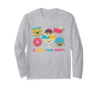 Five Basic Food Groups Funny Dessert Maglia a Manica