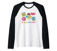Five Basic Food Groups Funny Dessert Maglia con Maniche Raglan
